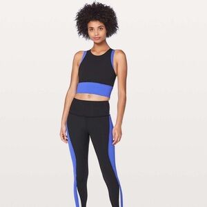 lululemon athletica Black and Blue kick serve sweat bra
